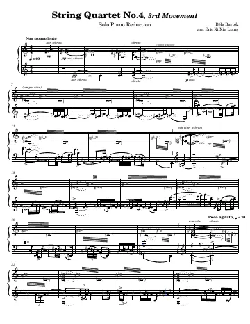 First page of the String Quartet No. 4 score