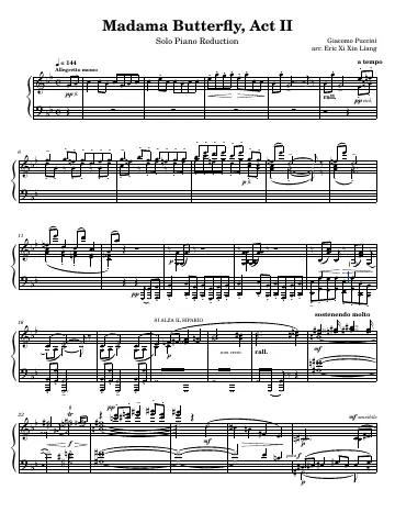 First page of the Madama Butterfly score