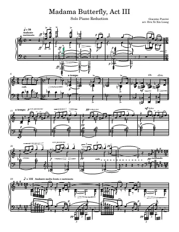 First page of the Madama Butterfly score