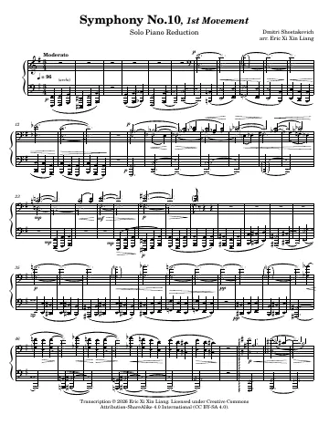 First page of the Symphony No. 10 score
