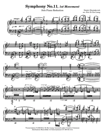 First page of the Symphony No. 11 score