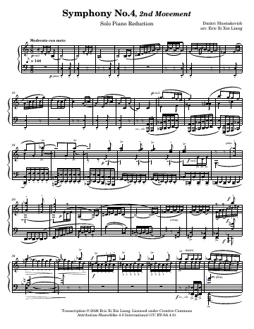 First page of the Symphony No. 4 score