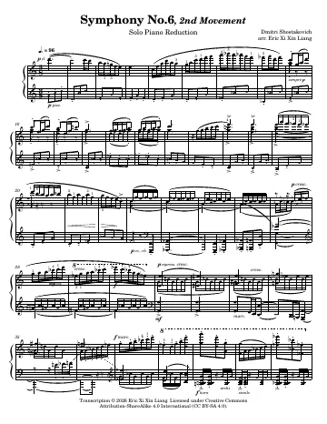 First page of the Symphony No. 6 score