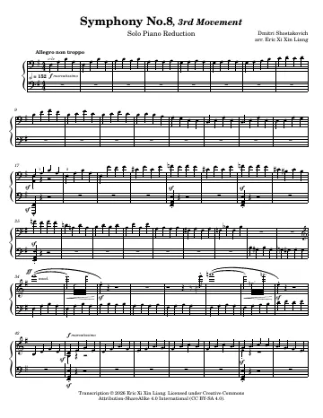 First page of the Symphony No. 8 score