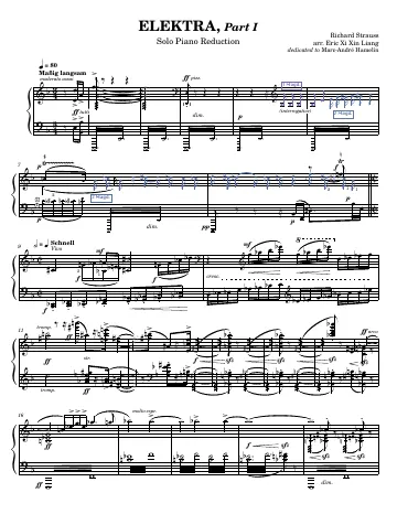 First page of the Elektra score