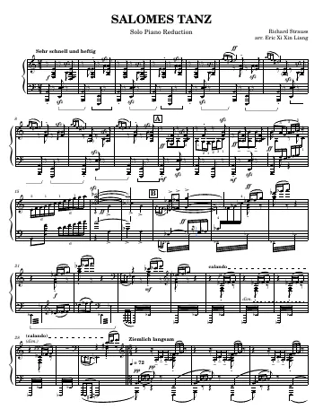 First page of the Salome score