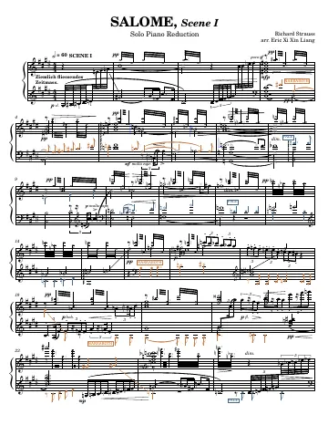 First page of the Salome score